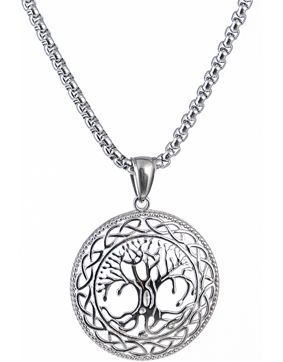Northern Viking Jewelry NVJRS022 halsband Shiny Steel Tree of Life