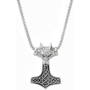 Northern Viking Jewelry NVJRS052 halsband Fenrir Wolfhead main product photo
