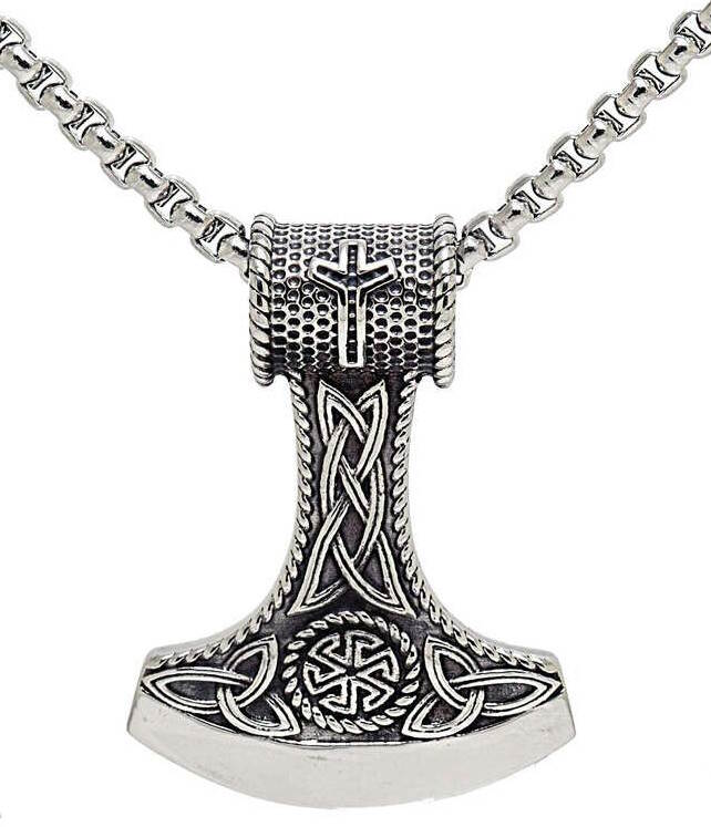 Northern Viking Jewellery NVJRS066 Algiz Axehead halsband