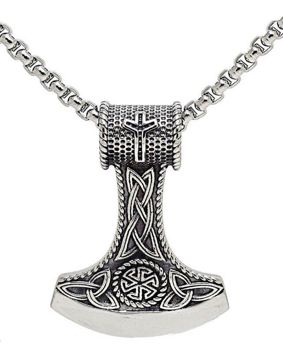 Northern Viking Jewellery NVJRS066 Algiz Axehead halsband