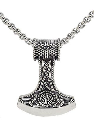Northern Viking Jewellery NVJRS066 Algiz Axehead halsband