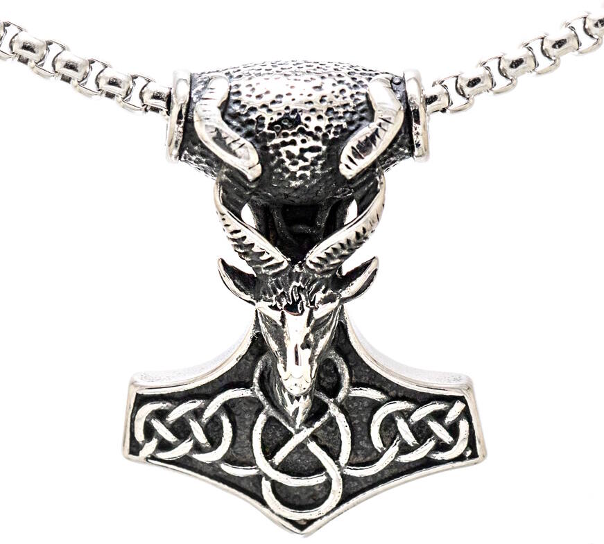 Northern Viking Jewelry Goat Head halsband NVJRS083