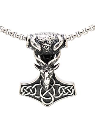 Northern Viking Jewelry Goat Head halsband NVJRS083