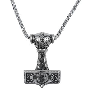 Northern Viking Jewelry NVJRS090 Eternity Knotwork Thor's Hammer halsband main product photo