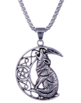 Northern Viking Jewelry halsband Moon Wolf NVJRS100