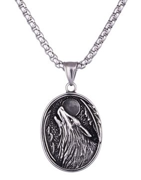 Northern Viking Jewelry Wolf & Moon halsband NVJRS119