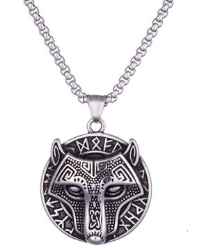 Northern Viking Jewelry Riimu Guardian Wolf halsband NVJRS124