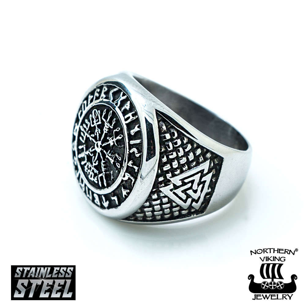 Northern Viking Jewelry Vegvisir ring NVJSO020