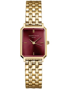 Rosefield Octagon XS Burgundy Sunray Steel Gold OBGSG-O83