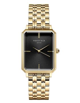 Rosefield The Octagon Black Sunray Steel Gold 23*29mm OBSSG-O47