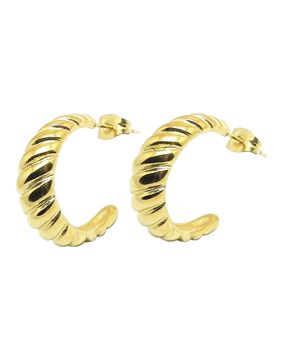 Lykken Trend guldpläterade stålörhängen halvcirkel 16.5 mm