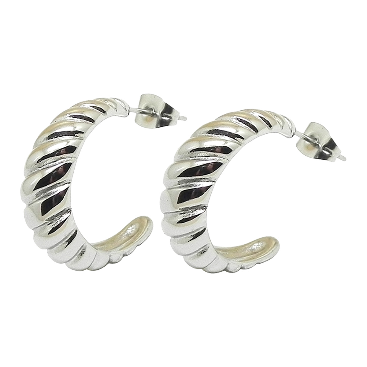 Lykken Trend stålörhängen halvcirkel 16.5 mm