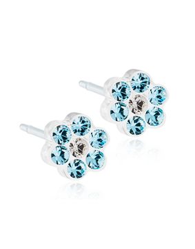 Blomdahl EJ MP Daisy 5 mm Aquamarine/Crystal blomörhängen 15-0114-55