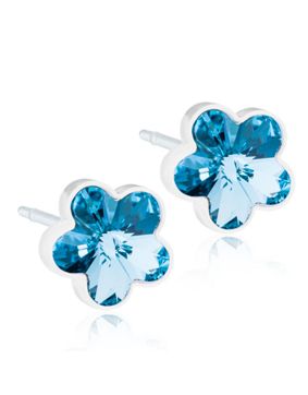 Blomdahl Flower Aquamarine örhängen 6 mm 15-0130-05