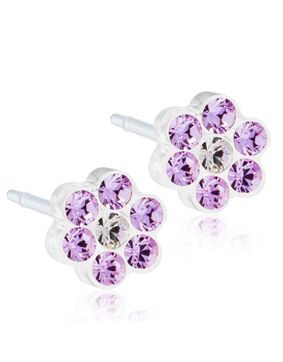 Blomdahl Daisy Violet/Crystal örhängen 5 mm 15-0114-56