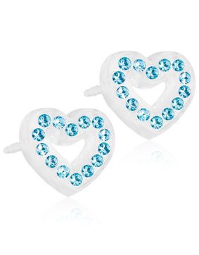 Blomdahl Brilliance Heart Hollow Aquamarine örhängen 10mm 15-01121-05