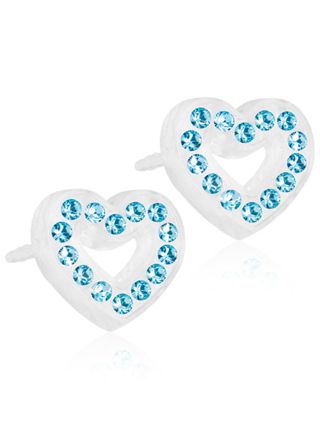Blomdahl Brilliance Heart Hollow Aquamarine örhängen 10mm 15-01121-05