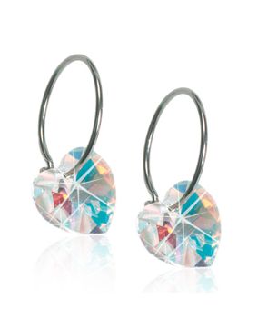 Blomdahl Ring 14mm Heart 10mm, Rainbow örhängen 15-1255-02