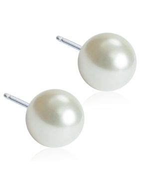 Blomdahl Pearl White örhängen 8 mm 15-1235-59