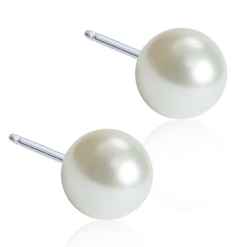 Blomdahl Pearl White örhängen 6 mm 15-1233-59