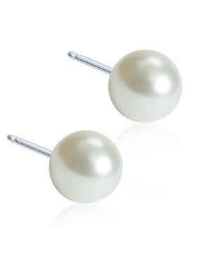 Blomdahl Pearl White örhängen 6 mm 15-1233-59