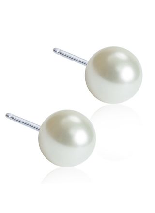 Blomdahl Pearl White örhängen 6 mm 15-1233-59