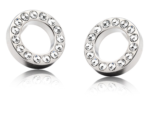 Blomdahl Brilliance Puck Hollow Crystal örhängen 10 mm 15-12191-01