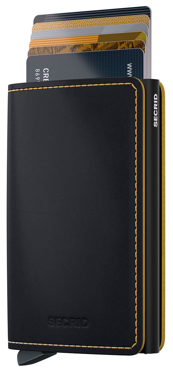Secrid Slimwallet Matte Black & Ochre