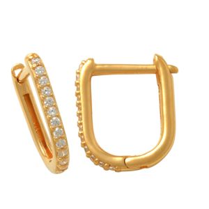 Lykka Casuals english lock pave ovala hoops i guld main product photo