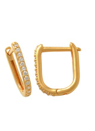 Lykka Casuals english lock pave ovala hoops i guld