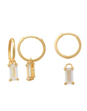 Lykka Casuals two-in-one baguette hoops i guld
