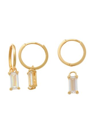 Lykka Casuals two-in-one baguette hoops i guld
