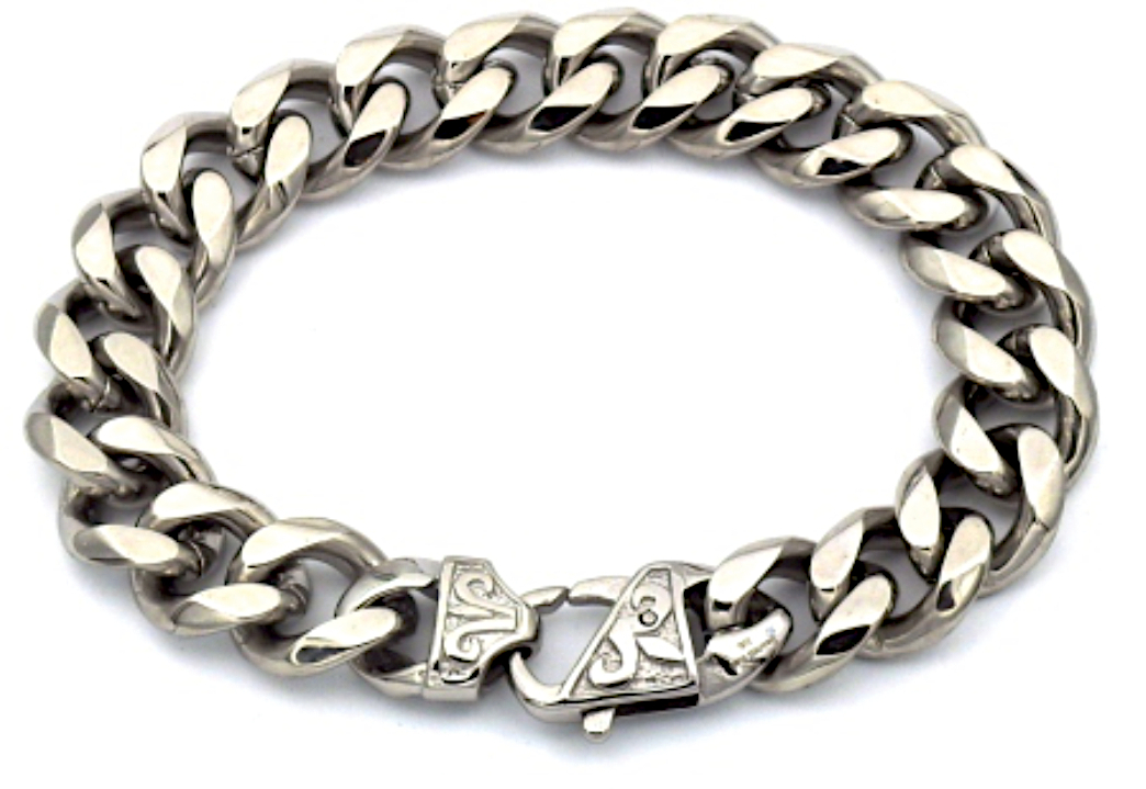 Rocks Steel 15 mm pansararmband dekorativt lås 23 cm P.S.15-23