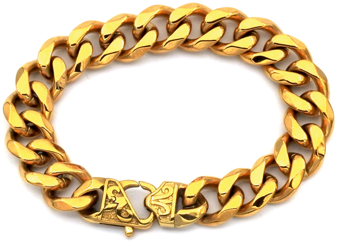 Rocks Steel 15 mm pansararmband dekorativt lås 24 cm P.S.D.15-24