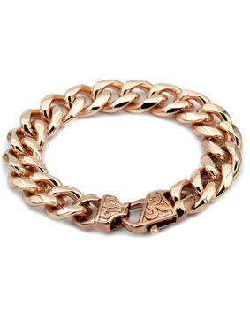 Rocks Steel roseguldfärgat 15 mm pansararmband 22,5 cm P.S.R.15-22