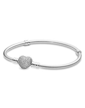 Pandora armband, pavéhjärta silver 590727CZ