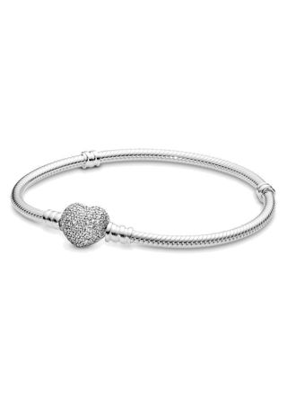 Pandora armband, pavéhjärta silver 590727CZ