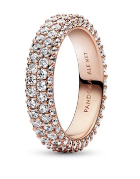 Pandora Timeless Pave Double-row 14k Rose gold-plated ring 182629C01