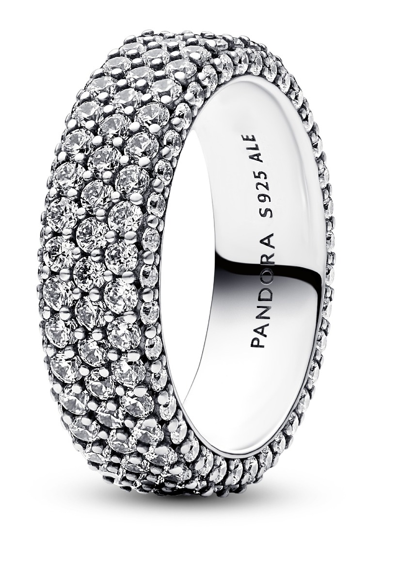 Pandora Timeless Pave Triple-row Sterling silver ring 192634C01