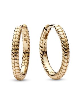 Pandora Moments Small Charm 14k gold-plated hoops 262728C00