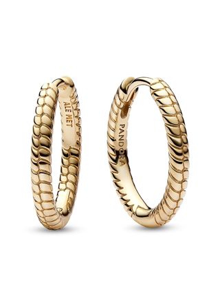 Pandora Moments Small Charm 14k gold-plated hoops 262728C00