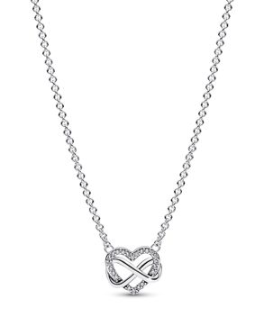 Pandora Moments Sparkling Infinity Heart Sterling silver hjärthalsband 392666C01-50