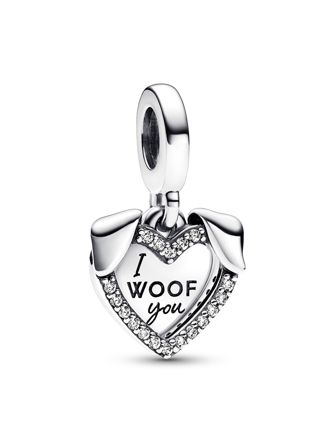 Pandora Moments Heart & Dog Double Sterling silver berlock 792647C01