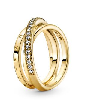 Pandora Crossover Pavé Triple Band ring 169057C01