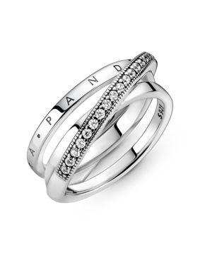 Pandora Crossover Pavé Triple Band ring 199057C01
