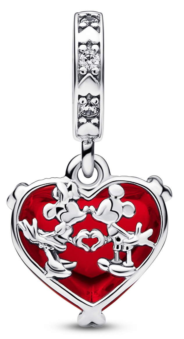 Pandora Disney x Pandora Mickey & Minnie Mouse Kiss Red Murano Glass berlock 792522C01