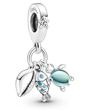 Pandora Moments Charm dangle Fish, Sea Turtle & Conch berlock 791697C01
