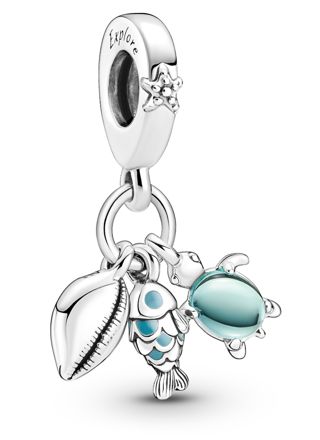 Pandora Moments Charm dangle Fish, Sea Turtle & Conch berlock 791697C01