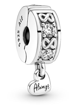Pandora Moments Family Always Pavé Sterling silver klämstopp 791151C01