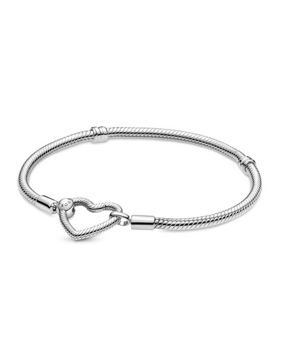 Pandora Moments Heart Closure Snake Chain armband 599539C00
